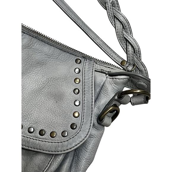 EUC Frye Soraya Saddle Shoulder Crossbody Bag in Ash Gray Studs - Picture 4 of 8